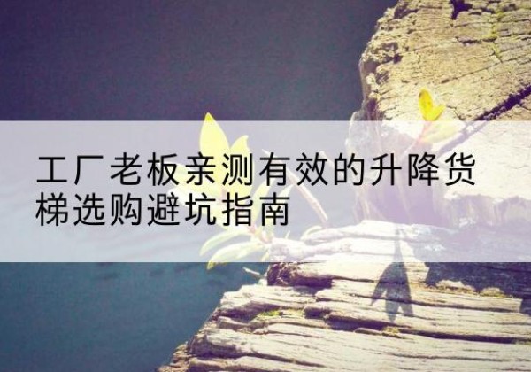 赛罕升降货梯怎么选-工厂老板亲测有效的升降货梯选购避坑指南
